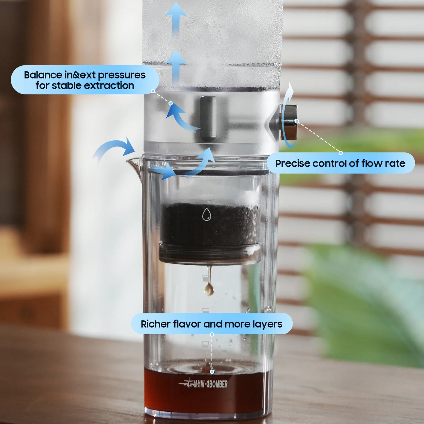 MHW-3BOMBER Cold Brew Coffee Maker – Slow Cold Drip 400ml | Professional Tower Style | Atelier Du Brew